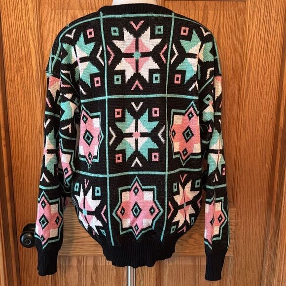 TYROLIA BY HEAD Vintage 80s Pastel Geometric Wool Blend Sweater - Picture 6 of 9